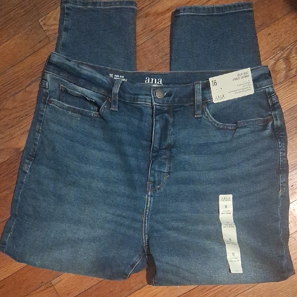 a.n.a Blue Slim Straight Jeans with Stretch